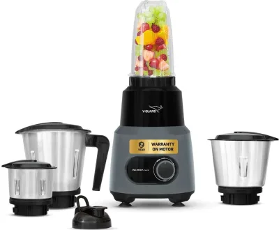 V-Guard Increda Plus Nutri Blender 500 W Mixer Grinder (Increda Plus | 4 Jars | Grey, Black)